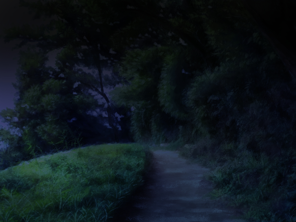 夜の山道のイラスト