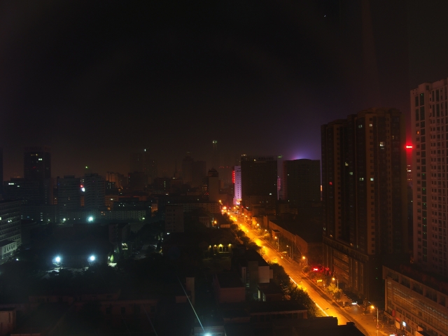 中国東北の町瀋陽の夜景