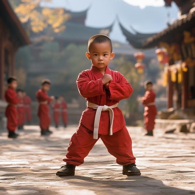 幼いカンフー訓練生