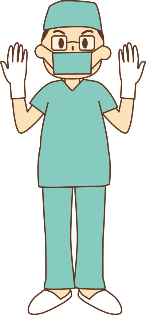 オペをする格好の医師