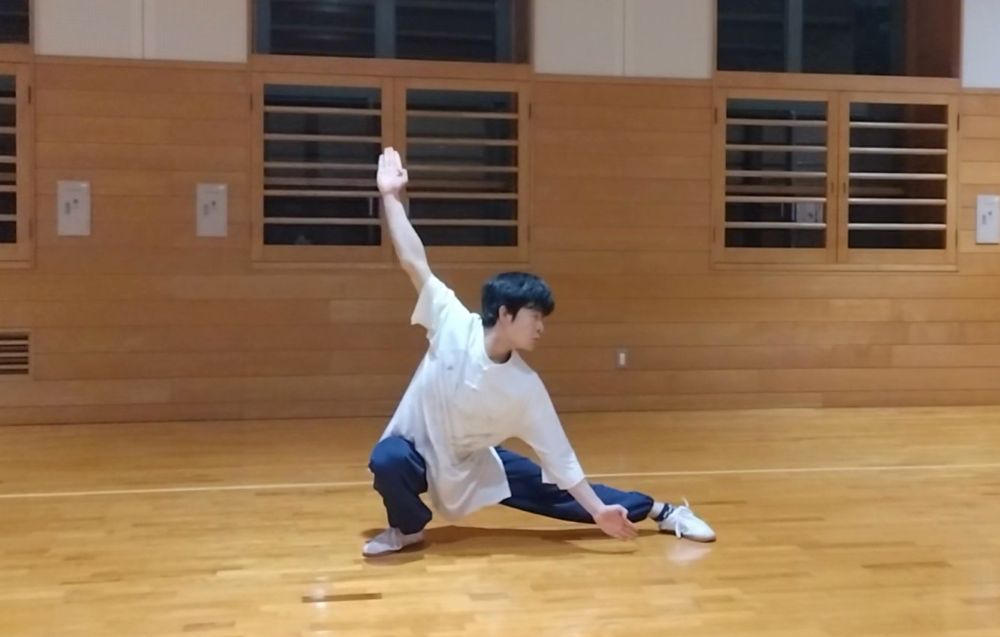 左足を低く出し、左手を出して入り込む